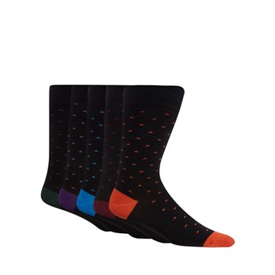 Freshen Up Your Feet Pack of five black triangle printed socks